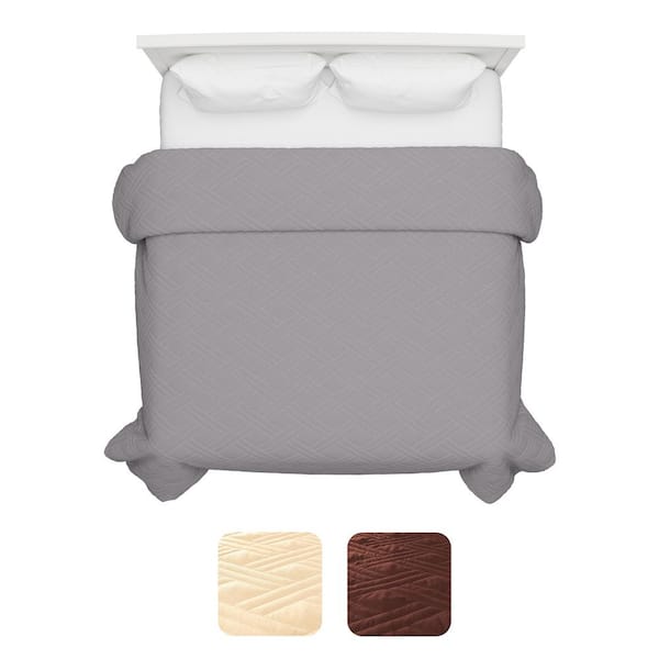 Lavish Home Solid Silver Twin Bed Quilt
