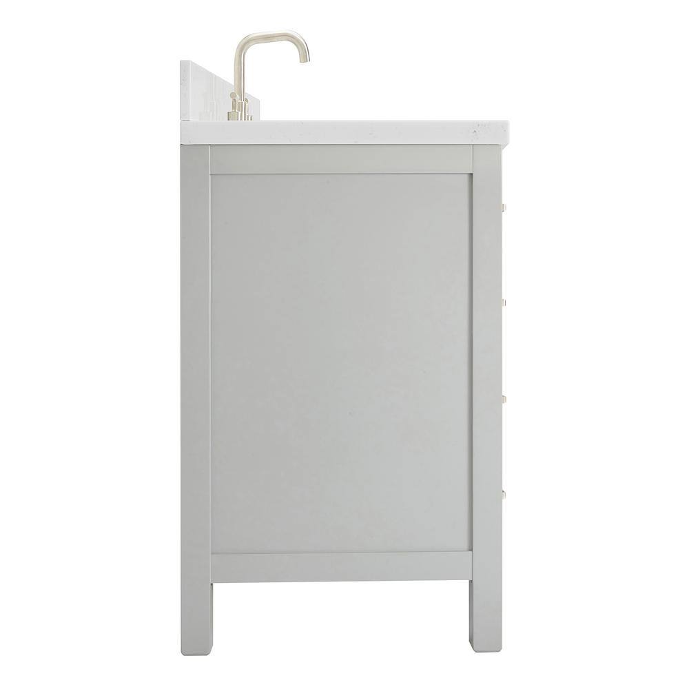 Cambridge 54" Gray Freestanding Single Basin Vanity with Shaker Doors