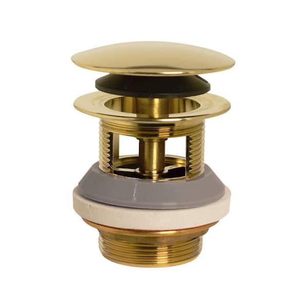 Westbrass Tip-Toe Integrated Overflow Tub Drain in Polished Brass