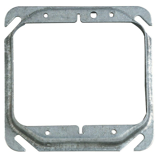 Steel City 2-Gang Square Mud Ring - Silver
