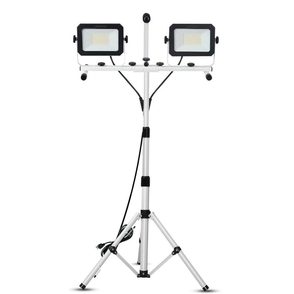 10000 Lumen Dual-Head LED Work Light 120 Volt with Adjustable Waterproof Tripod Stand and Detachable Heads for Jobsite price history on PriceWatchPro