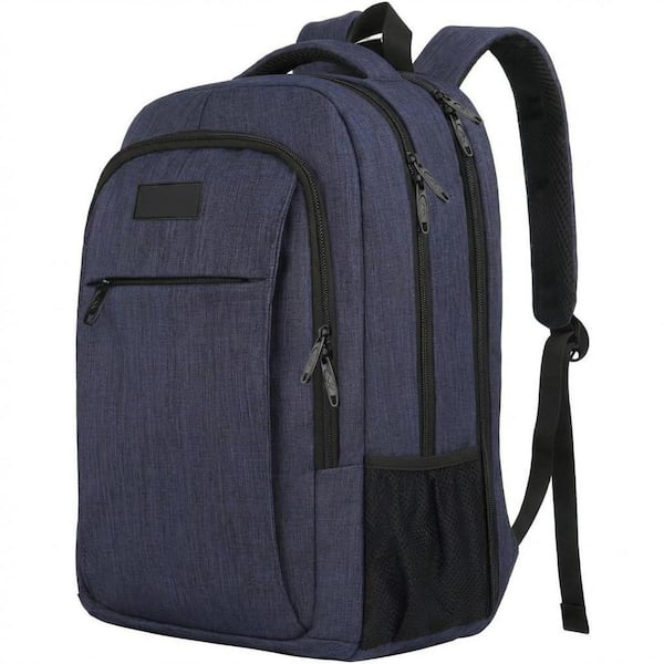 18 in. Blue Business Anti Theft Slim Sturdy Laptops Backpack, Water Resistant College School Computer Bag