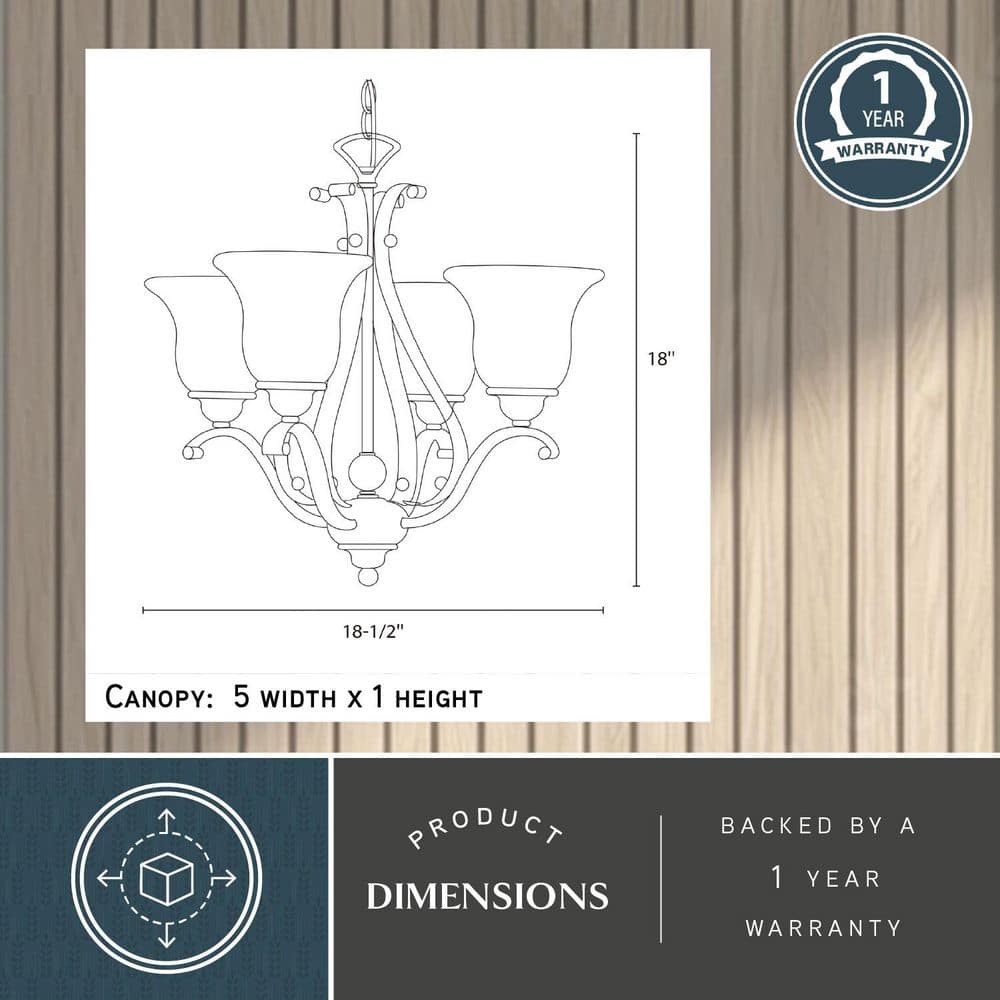 Monrovia Brushed Nickel Mini Chandelier with White Frosted Glass