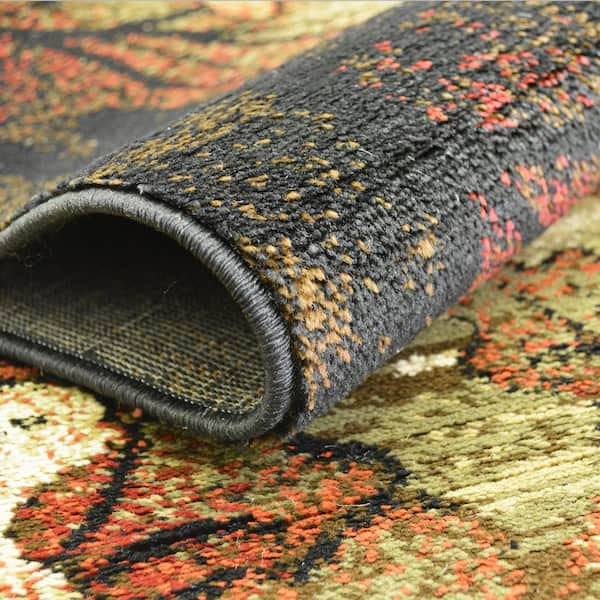 American Destination Whitetail Woods Multi 5 ft. Lodge Round Area Rug