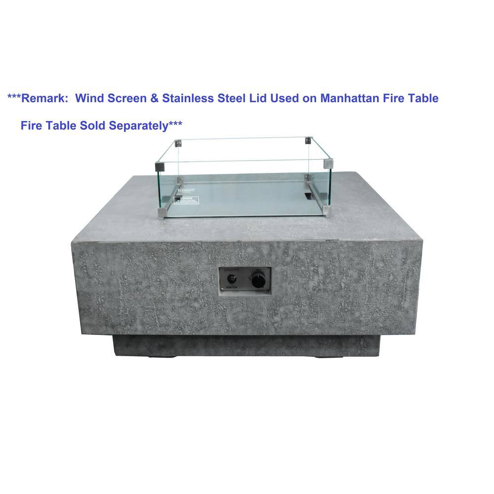 Elementi Stainless Steel Square Fire Pit Table Cover 21 x 21 inches