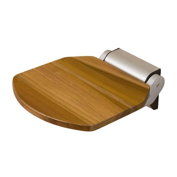 Unbranded 14 in. Teak Wall Mount Folding Shower Seat in Golden Teak