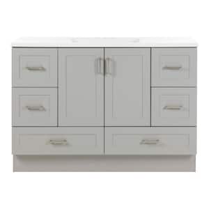 Maybell 49 in. W x 19 in. D x 35 in. H Single Sink Bath Vanity in Pearl Gray with White Cultured Marble Top