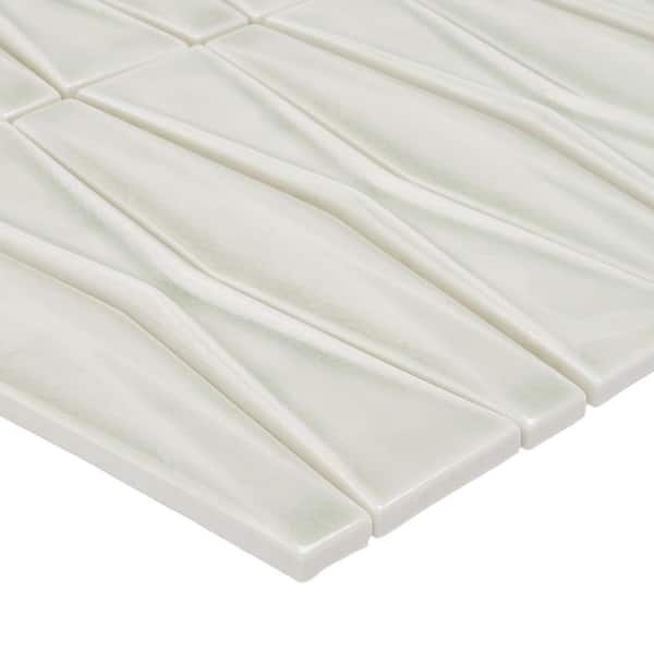 Delphi Harlequin Tundra 2 in. x 8 in. Crackled Glass Mosaic Tile (1.39 sq. ft./Each)