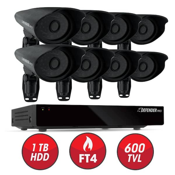 Defender Connected 16-Channel 1TB Smart Security DVR with (8) 600 TVL Ultra Hi-Res Indoor/Outdoor Cameras