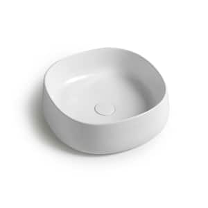 Mood JU 42.42 Ceramic Square Vessel Sink in Glossy White