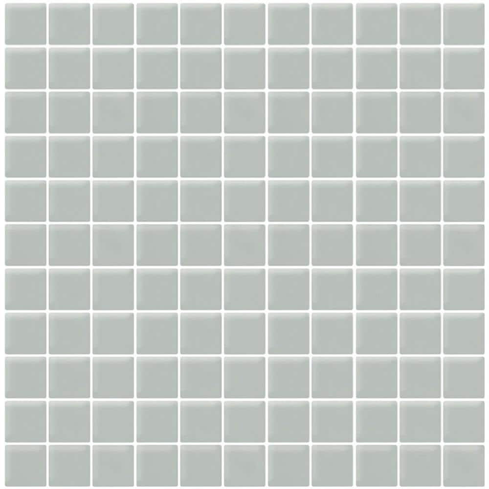 12" x 12" Gray Matte Glass Mosaic Tile