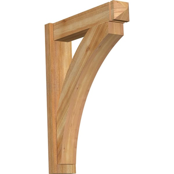 Ekena Millwork 6 in. x 34 in. x 26 in. Western Red Cedar Thorton Arts and Crafts Rough Sawn Outlooker