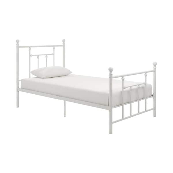 DHP Mia White Twin Size Metal Bed Frame