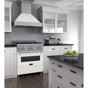 30 in. 4 Burner Dual Fuel Range with White Matte Door in Fingerprint Resistant Stainless Steel