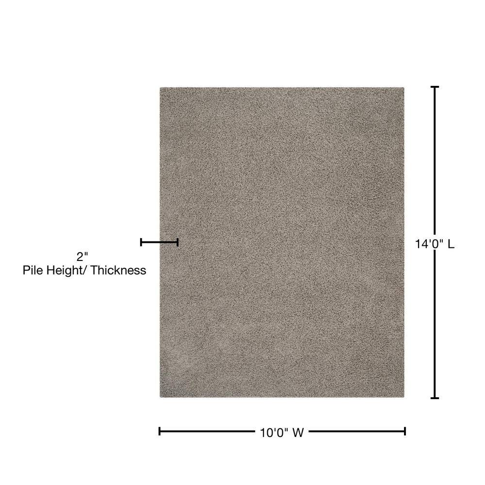 Athens Light Gray 10' x 14' Shag Synthetic Area Rug