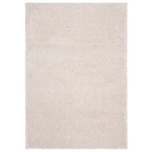 August Shag Beige 4 ft. x 6 ft. Solid Area Rug