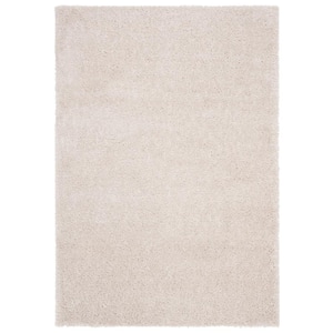 August Shag Beige 6 ft. x 9 ft. Solid Area Rug