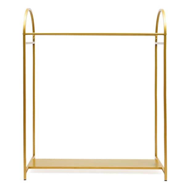 YIYIBYUS Floor-Standing Garment Display Stand Gold Metal Clothes Rack 45.66 in. W x 59.05 in. H