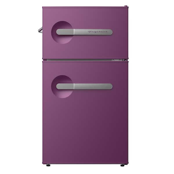 19 in. 3.2 cu. ft. 2-Door Retro Mini Refrigerator in Purple