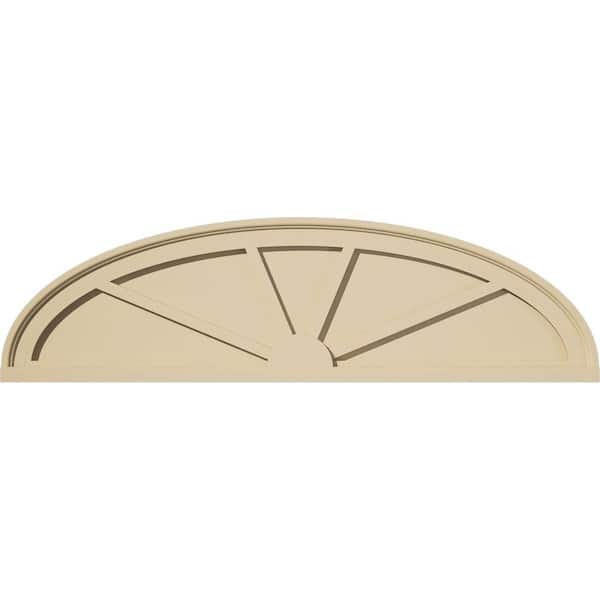 Ekena Millwork 40 in. W x 11 in. H x 2 in. P Elliptical 4 Spoke Signature Urethane Pediment, Primed Tan
