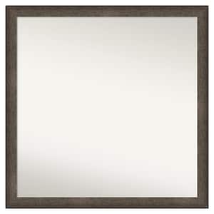 Dappled Light Bronze Narrow 28.75 in. x 28.75 in. Non-Beveled Modern Square Wood Framed Bathroom Wall Mirror in Bronze