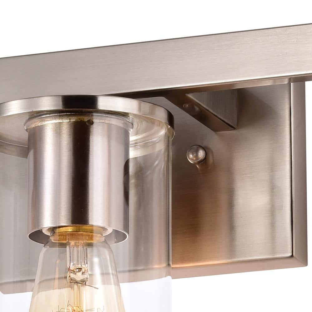 Nickel 3-Light Vanity Light with Clear Glass Shades