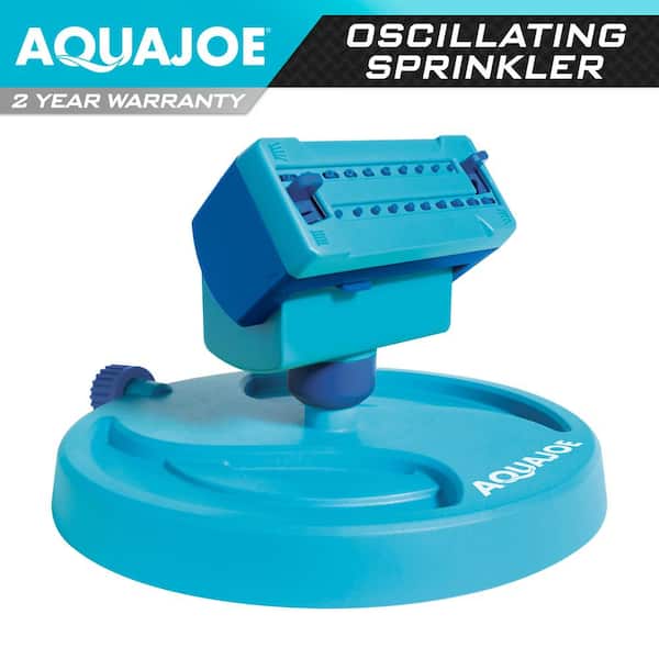 AQUA JOE 20-Nozzle Max Coverage Adjustable Gear Driven Oscillating Sprinkler on Sled Base