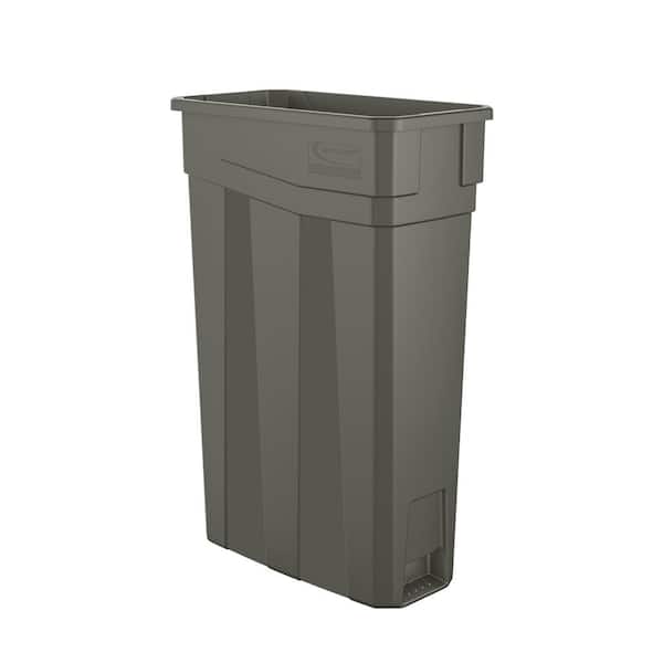 Slim 23 Gal. Gray Plastic Trash Can