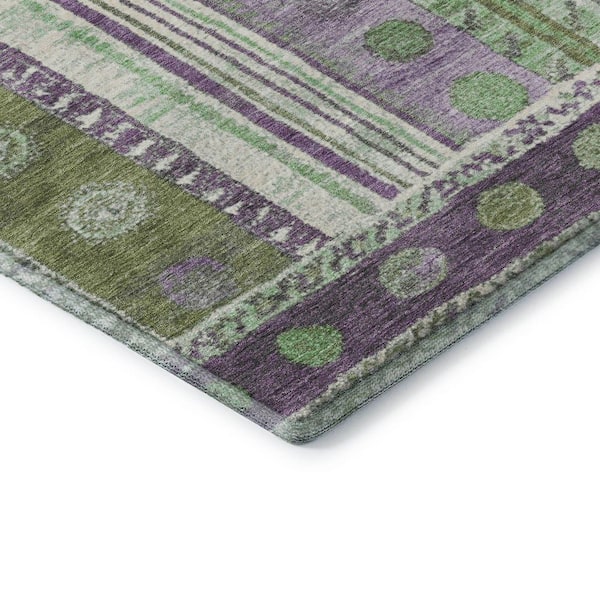 Mayfield Premium Machine Washable Abstract AMF1963 Purple 5 ft. x 7 ft. 6 in. Area Rug
