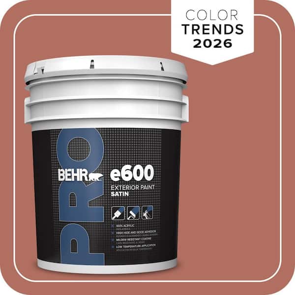 BEHR PRO 5 gal. #PPU2-12 Terra Cotta Urn Satin Exterior Paint