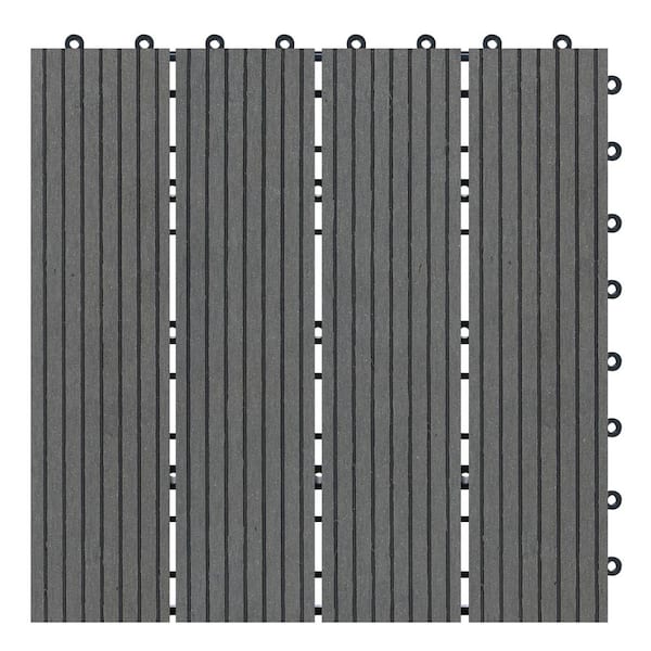 Naturesort Terrace Cement 4/5 in. Thickness x 12 in. Width x 12 in. Length Deck Tile Composite Bamboo Flooring (11 sq. ft. per Box)