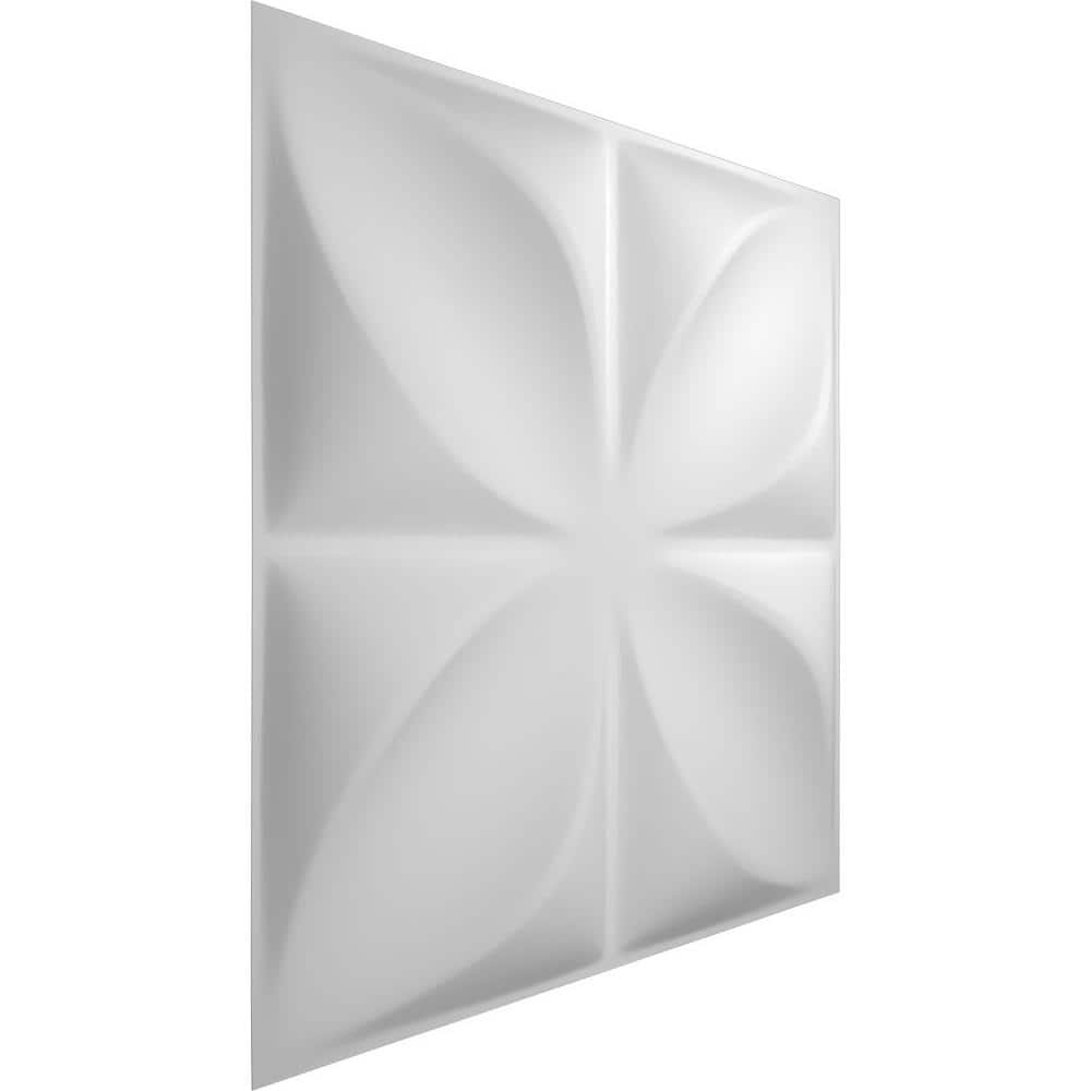 Helene White Textured 3D PVC Wall Panels, 12" x 12", 20-Pack