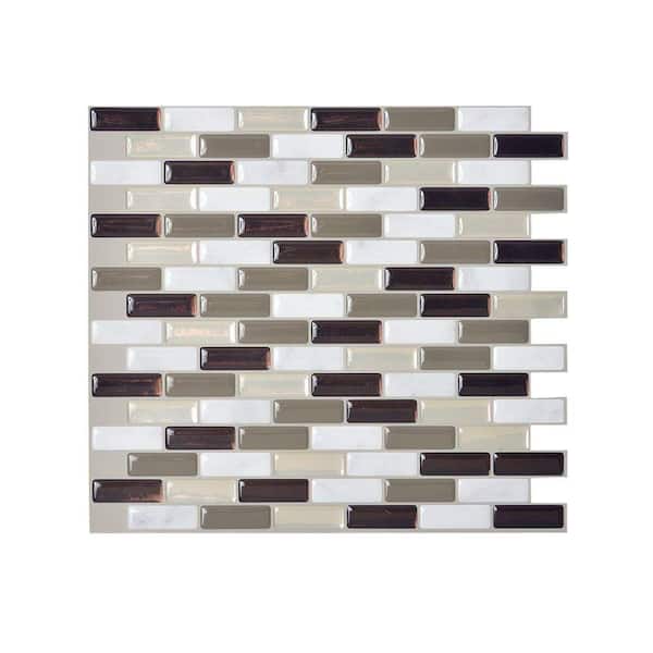 Oslo 22.56 in. W x 10.88 in. H Gray Peel and Stick Self-Adhesive Decorative Mosaic Wall Tile Backsplash (2-Pack) Oslo 22.56 in. W x 10.88 in. H Gray Peel and Stick Self-Adhesive Decorative Mosaic Wall Tile Backsplash (2-Pack)