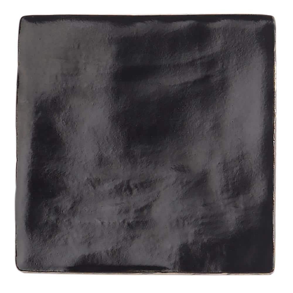 Nassau Jet Black 4" x 4" Satin Finish Ceramic Wall Tile