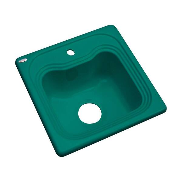 Thermocast Oxford Green Acrylic 16 in. 1-Hole Drop-in Bar Sink in Verde