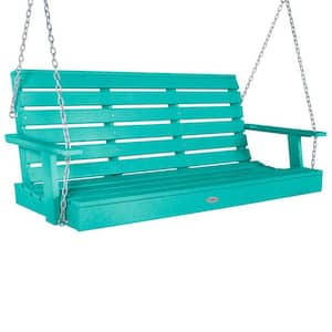 Riverside 5ft. 2-Person Seaglass Blue Recycled Plastic Porch Swing