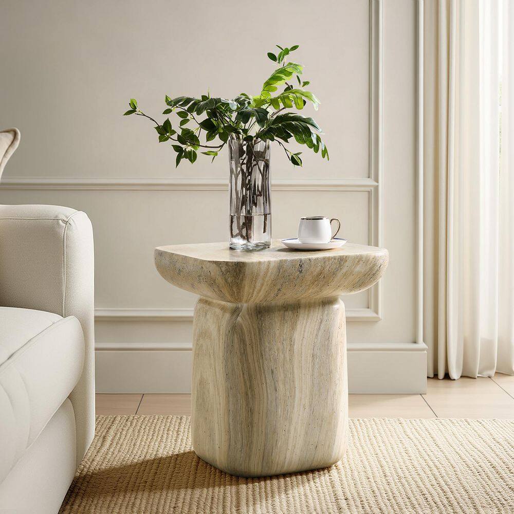Alvarina 17.75 in. Beige Rectangle Concrete End Table - thumbnail 10