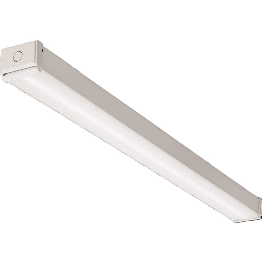 Sleek 4ft White Steel LED Surface Mount Strip Light, 4000K