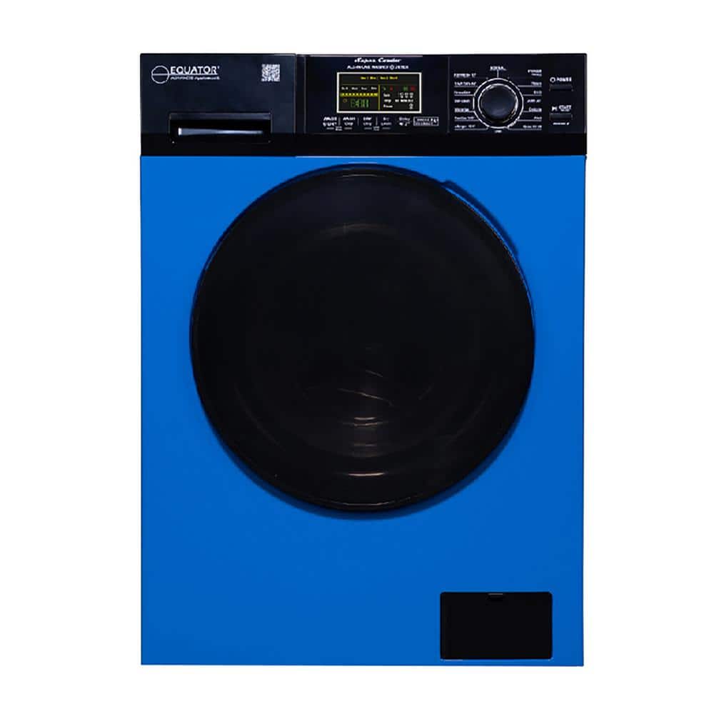 24 in. 1.9 cu.ft. Digital Compact 110V Vented/Ventless 18 lbs Washer Dryer Combo 1400 RPM in Blue/Black