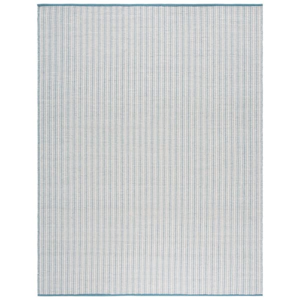 Vermont 8 ft. x 10 ft. Turquoise/Ivory Striped Modern Area Rug