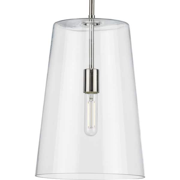 Progress Lighting Clarion 1-Light Polished Nickel Medium Pendant