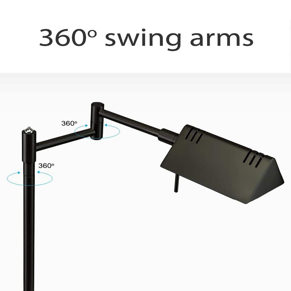 Black Adjustable Metal Pharmacy Swing Arm Desk Lamp