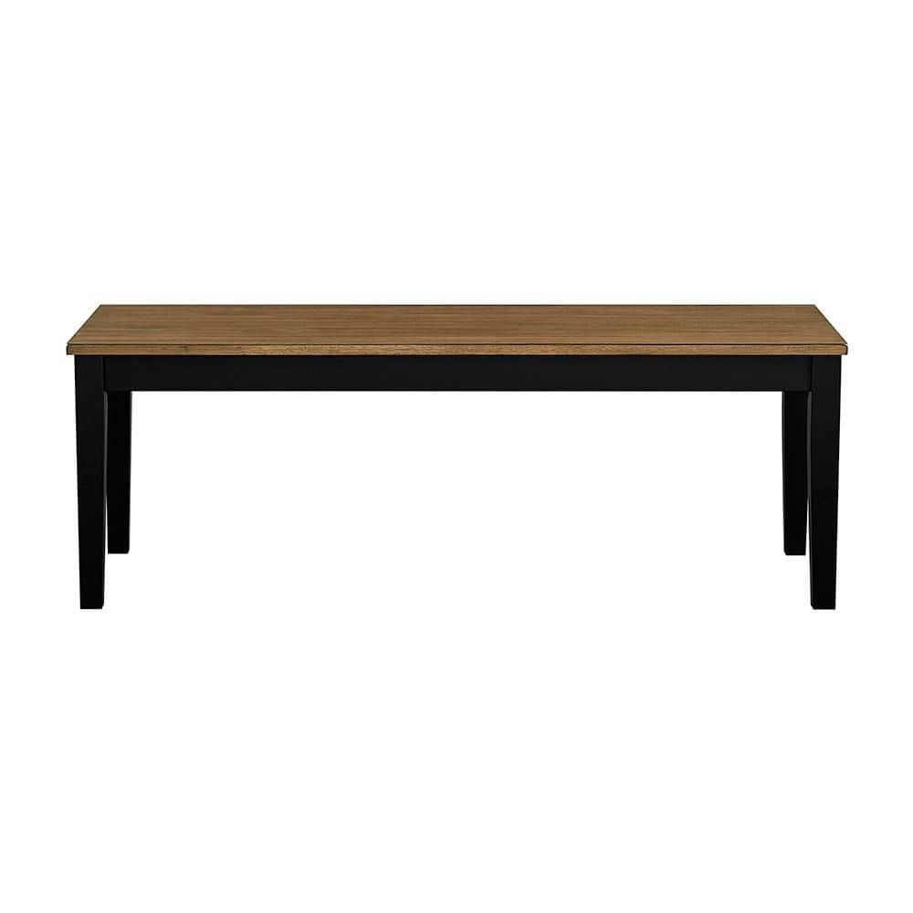 Lazzara Oliver 48 in. Brown and Black Finish Wood Dining Bench