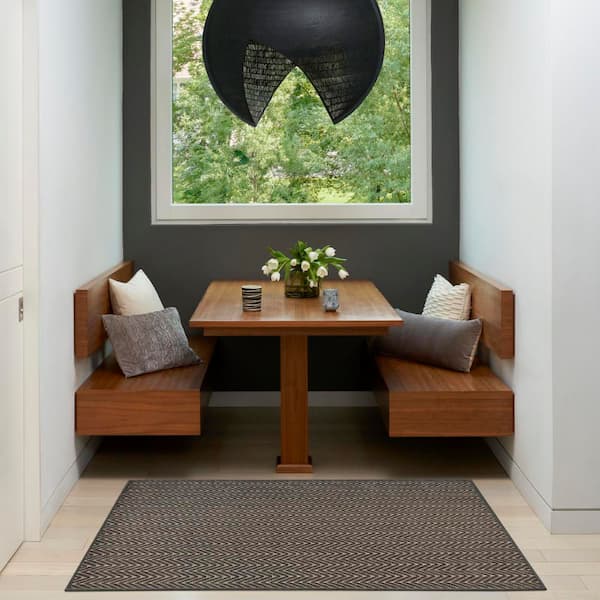 Horizon Indoor/Outdoor Charcoal 3 ft. x 5 ft. Geometric Contemporary Area Rug