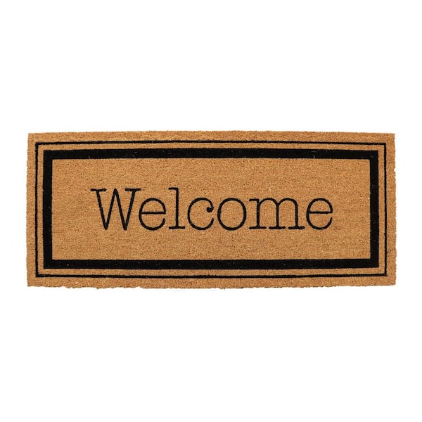 Unbranded Welcome Natural 20 in. x 48 in. Coco Extra-Long Front Door Mat