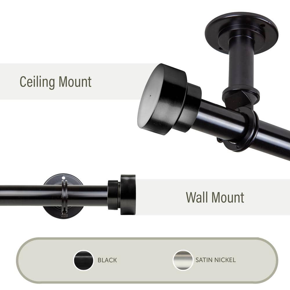 Bonnet Ceiling 160 in. - 240 in., 1 in. Dia Single Curtain Rod/ Room Divider in Black price history on PriceWatchPro