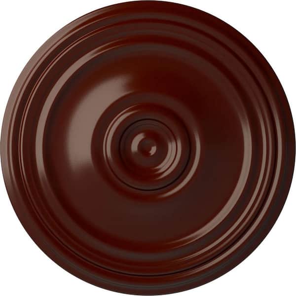 Ekena Millwork 21" x 1-1/4" Reece Urethane Ceiling Medallion (Fits Canopies upto 6-3/4"), Brushed Mahogany