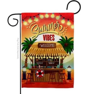 13 in. x 18.5 in. Welcome Vibes Beach Garden Flag 2-Sided Coastal Decorative Vertical Flags
