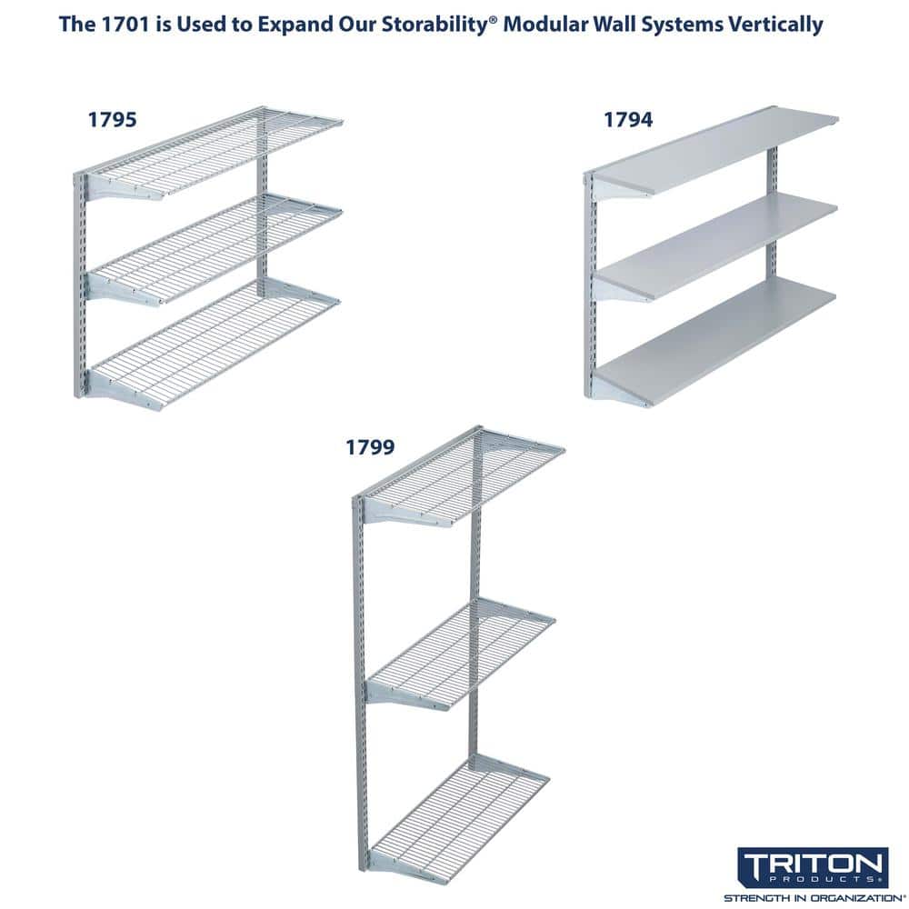 63" Gray Steel Wall-Mounted Modular Garage Organizer