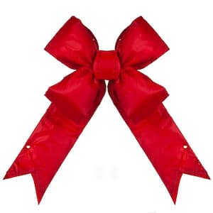 24 in. Red Nylon Outdoor Christmas Structural Bow